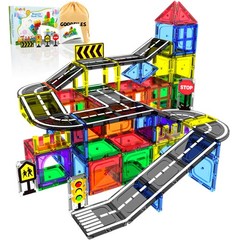 Magnetic Tiles – Road Set, Magnetic Building Blocks, Preschool Montessori Toys G