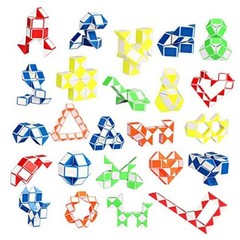 24 Pack Fidget Snake Cube, Mini Twist Puzzle Party Bag Fillers Macaron 24set