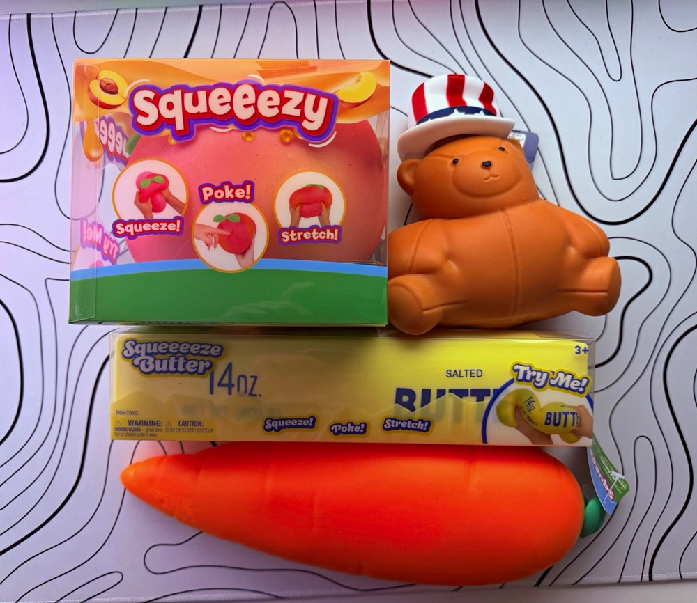 Squeezy Squeezy Butter 4oz Orange Tactile Squeeze Toy Age 3-4
