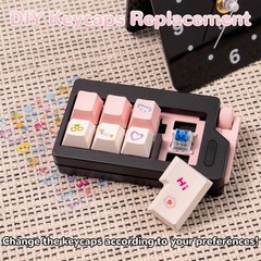 Keyboard Fidget Toys, Pink Loud Clicker 1 inch, Black