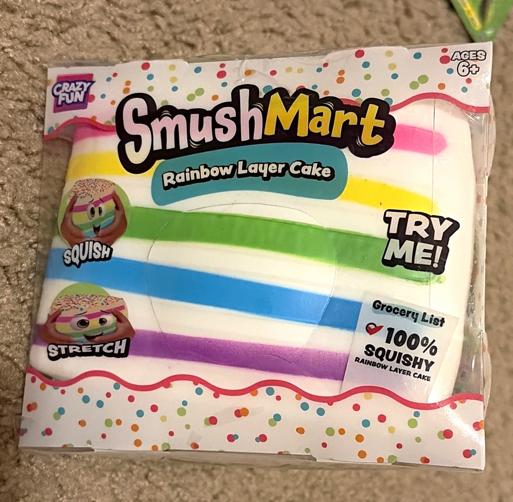 Crazy Fun SmushMart Rainbow Layer Cake Squishy. Brand New!!