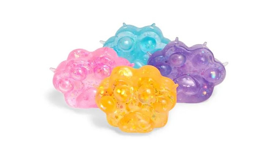 New Squishy Sensory Toy Glitter Squeezy Sparkle Sugar Pet Paw Print assorted