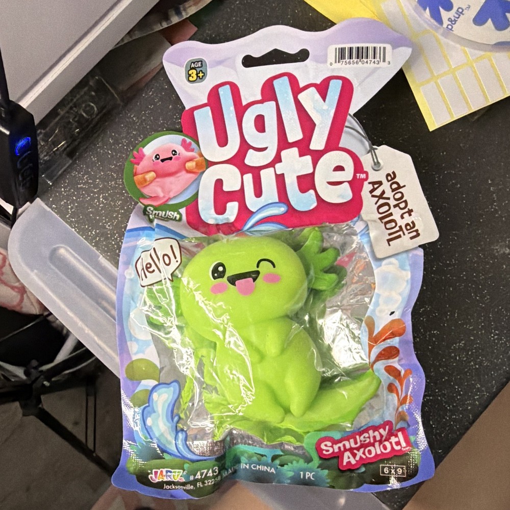 JARU Ugly Cute Smushy Axolotl Squeeze Toy Green Ages 3+ MPN 4743