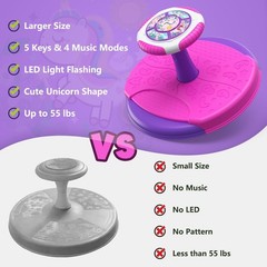 Unicorn Sit and Spin Toys for Toddlers Girls, 360° Toddler Spinning Seat wi