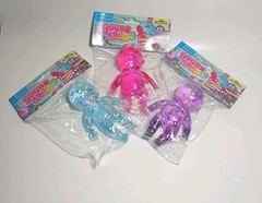Lot Of 3 Sugar Swaps Baby Squishy Glitter Squeeze Toy 5” NEW Purple, Pink & Blue