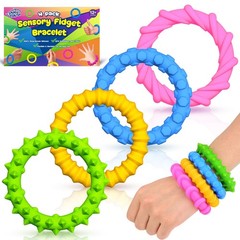 Sensory Fidget Toys Kids Toddlers – 4 Pack Chew 0.63 inches, Colorful