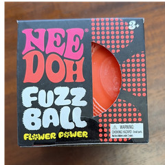 NeeDoh Fuzz Ball Flower Power Squeeze Toy Orange Ages 3-4 4-7 8-11