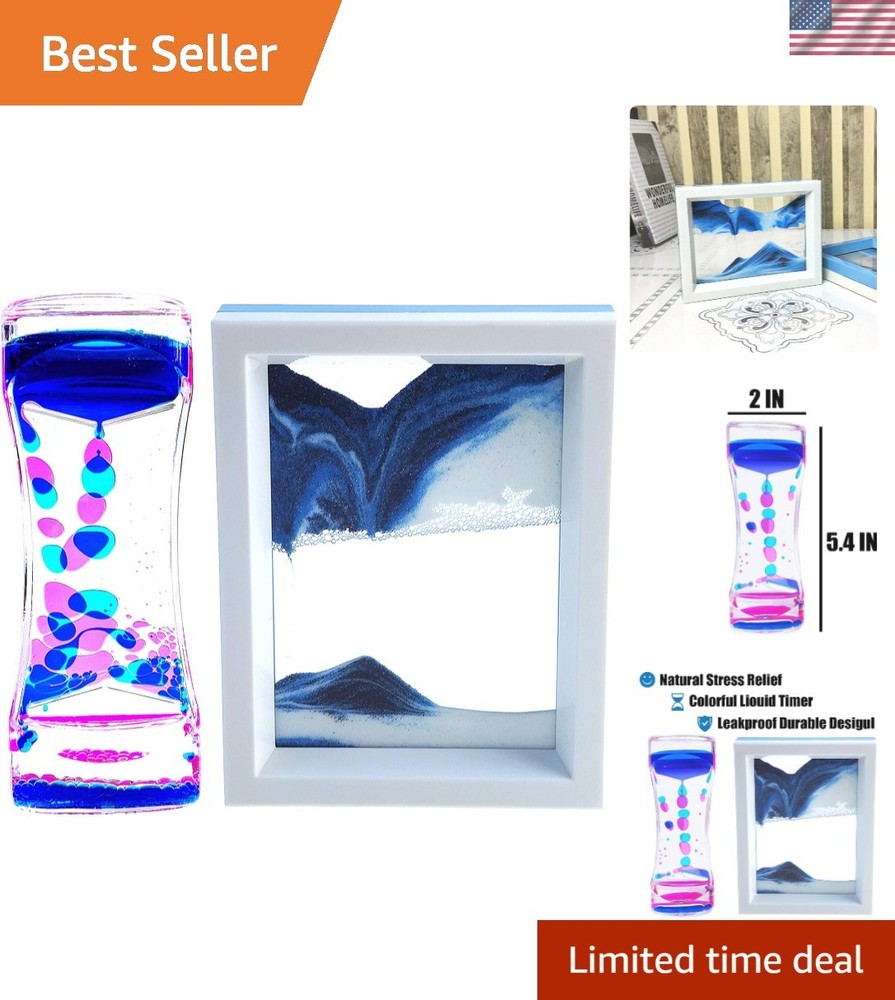 Colorful Liquid Motion Bubbler & Sand Art – Best Gift for Stress Relief & Focus