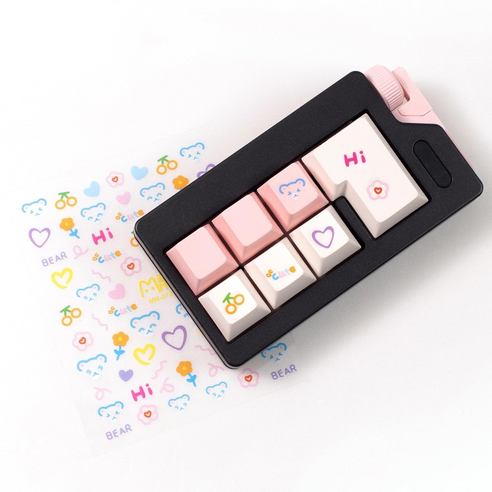 Keyboard Fidget Toys, Pink Loud Clicker 1 inch, Black