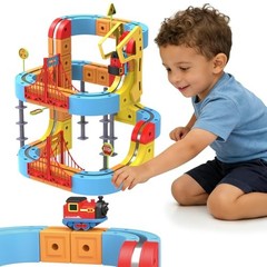Electric Train Set for Kids Infinity Magentic Racer Track Blocks with 88PCS
