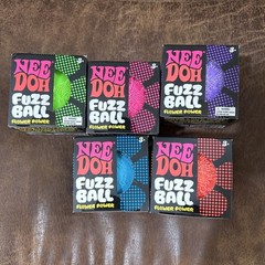 Nee Doh FUZZ BALL Flower Power Squish Stress Ball Fuzzball NeeDoh Lot Of 5