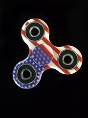 USA Hand Spinner Fidget EDC Tri Toy Camo American Flag Red White Blue Star