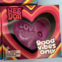 X3 Nee Doh Good Vibes Only Heart Tactile Squeeze Toy,pink,purple,clear White