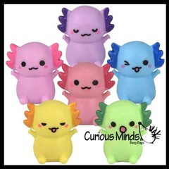 24 Colorful Tiny Axolotls Figurines – Mini Toys – Small Novelty Prize Toy – Part
