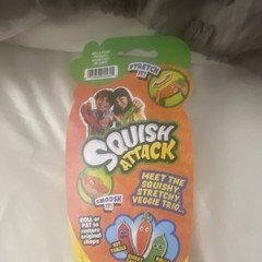 Squish Attack Quirky Carrot Orange Green White Tactile Squeeze Toy 4-7 Years