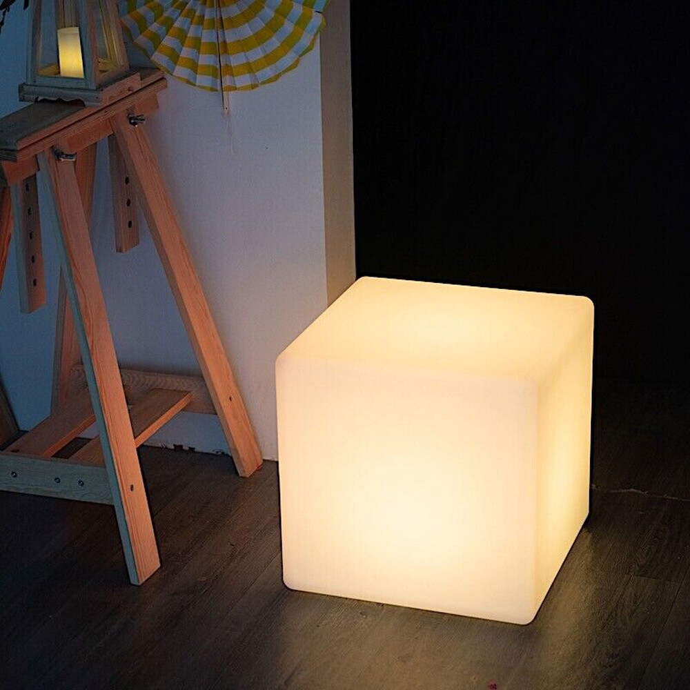 RGB Light Up Square Cube LED 12″ Party Decor Lighting Furniture With 15m Remote