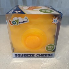 Toymendous! Yellow Squeeze Cheese Tactile Squeezable Toy Ages 4-11 MPN 470385