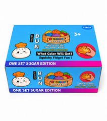 12 pcs Rainbow Mystery Squishy Bun Dumpling Stress Reliever, Sugar Edition 3+