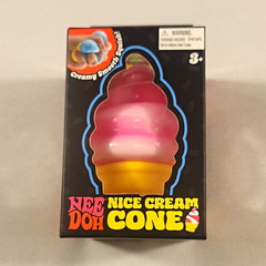 Schylling NeeDoh NIB Nice Cream Cone Squeeze Toy Pink Yellow White 26028NAB
