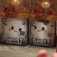 Crazy Fun Ghost Squishy Squeeze Toy, White/Purple/Black/Orange, Ages 6+