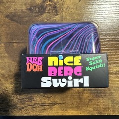 NeeDoh Nice Berg Swirl, XL Giant Nee Doh Squishy Swirl Cube Pink Purple & Black