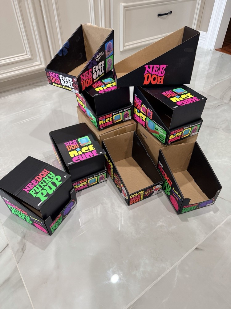8x Needoh Nice Cube, Funky Pup Collectors Case Display (Empty Storages Box Only)