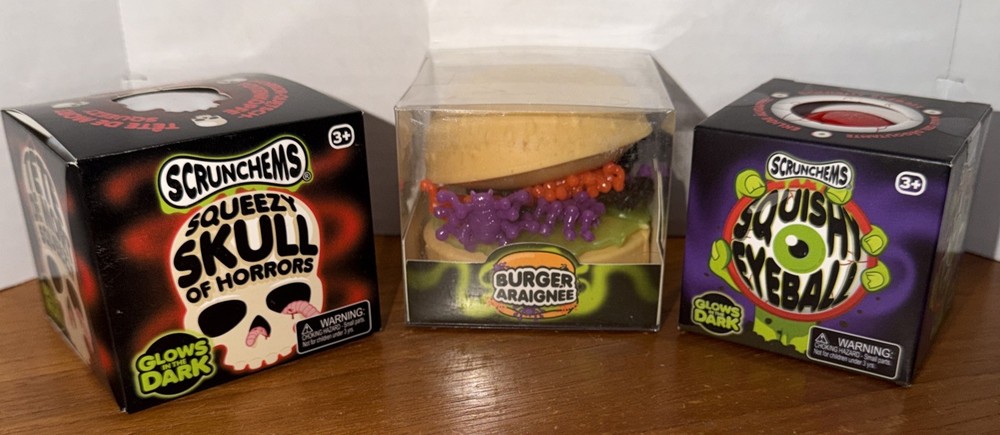 Tobar Scrunchems Set of 3 Viral Halloween Squishy Squeeze Stretch Glow In Dark