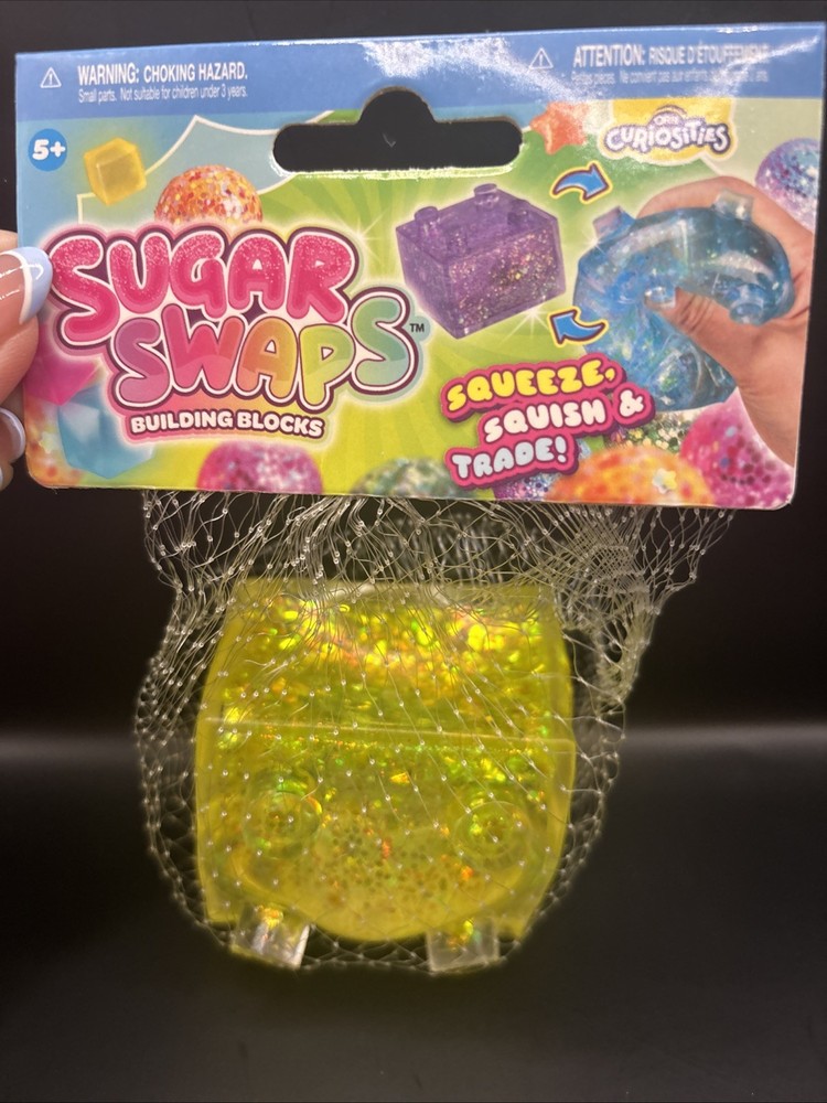 Sugar Swaps Building Blocks Yellow Glitter Squishy Sensory Fidget Toy ORB NEW (1