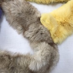 Assorted Colorful 2.5 Yards Real Fur Scraps Craft Seeing Cosplay Purple Yellow