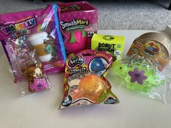 Rare Squishy Toy Lot Starbucks taba + Ulta Gold Bear Dinosaur Mystery Dumpling