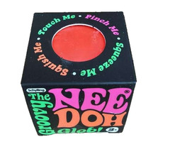 Needoh Nee Doh Teenie – Sensory Squeeze Toy – Mini Groovy Glob – Orange