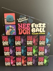 🔥Schylling NeeDoh Nee Doh Fuzz Ball Flower Power Lot of 12 with Display Box!!