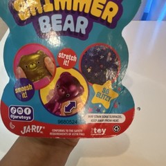 Jaru Happy Bunch Shimmer Bear Blue Glitter Sticky Stretch Squeeze Toy Age 4+