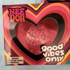 X3 Nee Doh Good Vibes Only Heart Tactile Squeeze Toy,pink,purple,clear White