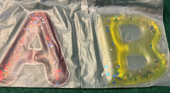 New in box set of 38 Sensory Alphabet Gel Fidget Letters Educational Toy glitter