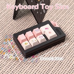 Keyboard Fidget Toys, Pink Loud Clicker 1 inch, Black