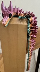 Articulated 3D Printed Dragon – Rainbow Silk PLA-Fidget Toy– 16.5” Long