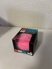 VERY RARE Schylling Nee Doh Wild Cats Fuzz Ball Pink Sensory Toy Velvet Squeeze