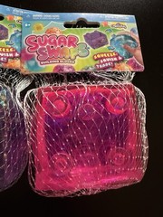 2 New Orb Sugar Swaps Pink & Purple Building Blocks Squishy Squeeze Glitter Toys