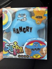 New Squishy HANGRY Guy Suction Cup Stretchy Squeeze Toy Jaru Blue Sensory Squish