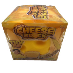 NEW Squishy CHEESE BLOCK 5in Large Stretchy Cheese Tactile Squeeze Stress Toy