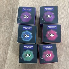 Glow Squish J’adore Lot Of 6 Green Pink Purple Blue Glow In The Dark Squishy