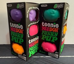 Lot of 2 Schylling Teenie NeeDoh Funky Pup 3-Pack Squishy Squeeze Toys All Color