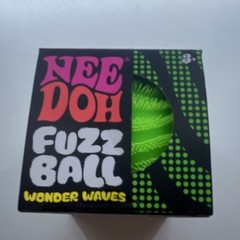 Nee Doh Fuzz Ball Wonder Waves Green/Black Tactile Squeeze Toy Age 3-4