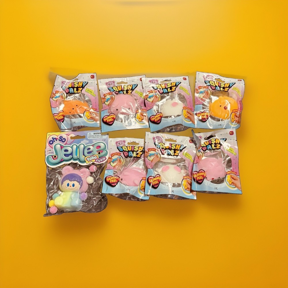 Jaru Squishy Palz Oh So Jellee Taba Cutie Sensory Fidget Squishy Bundle Lot of 7