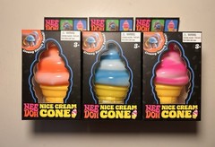 (3) NeeDoh Swirl NICE ICE CREAM CONES Blue Orange Pink RARE VIRAL Squish Toy