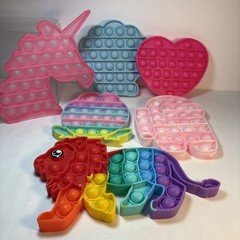 Lot of 6 Pop It Fidget Sensory Toys Assorted Colors Stress Relief