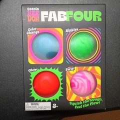 NeeDoh teenie 4 Pack Nee Doh Fab Four New Factory Sealed Color Ripple Glow Swirl