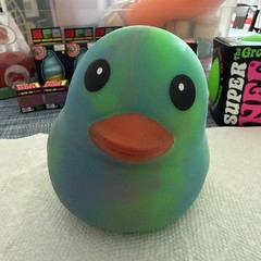 New Rainbow Sunny Days Viral TikTok Jumbo Squeeezy Multicolor Duck Squishy Toy