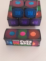 NeeDoh Teenie Fuzzball Velvet Squeeze Toy 3 Pack. Fuzz Ball Orange Pink Blue